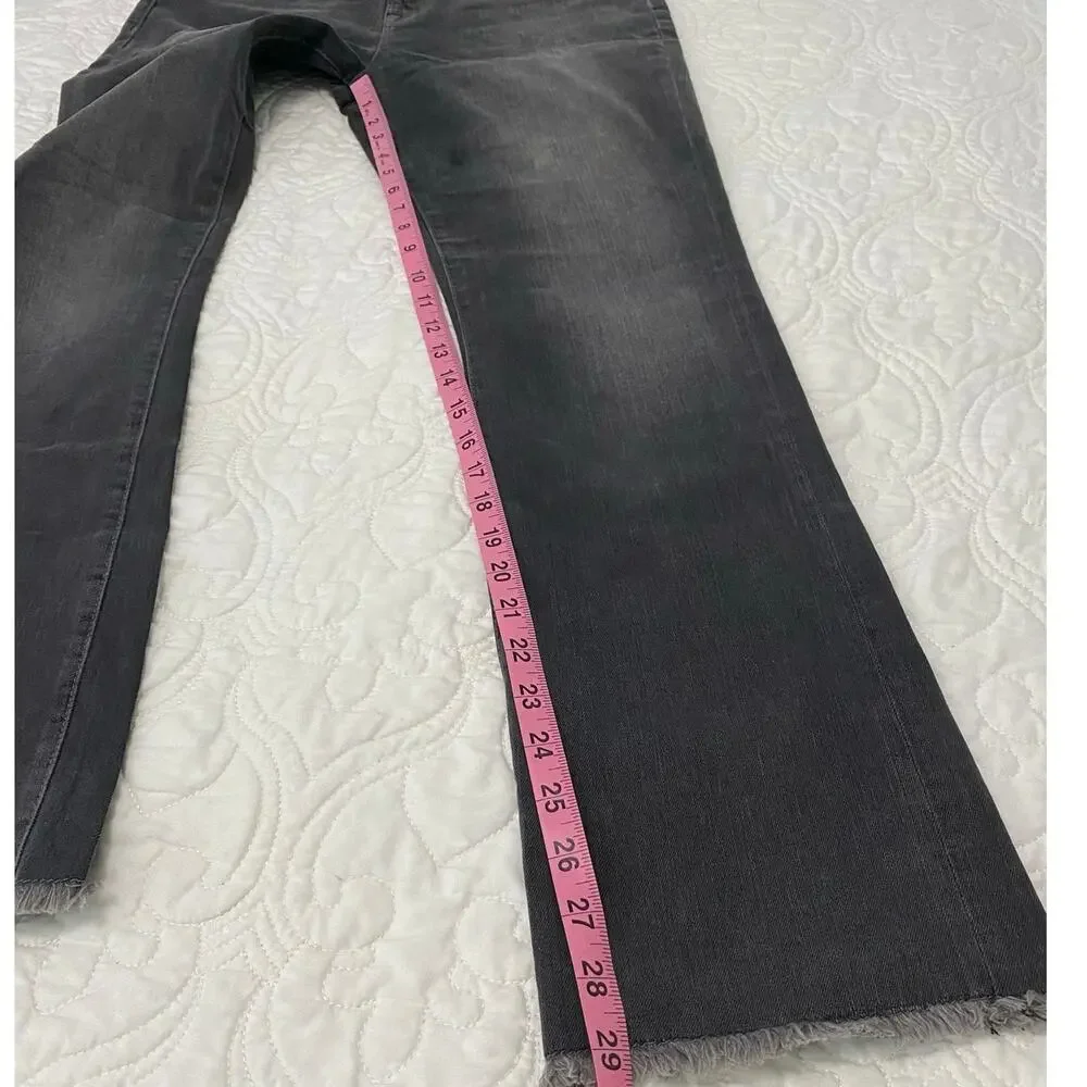 Free People Released Hem Cropped Straight leg Jeans washed black gray Size 29